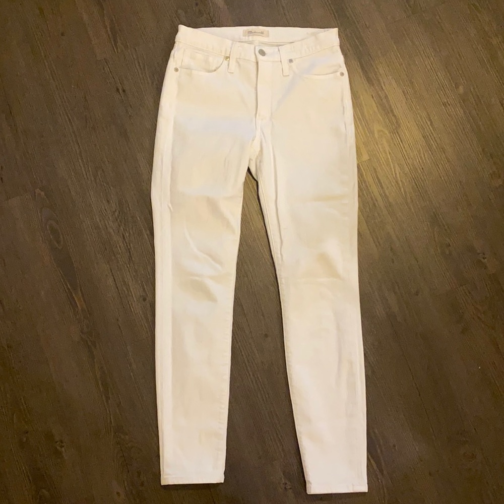 Madewell 9" High Rise White Skinny Jeans